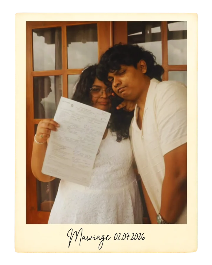 Nileshi and Asel at their civil registration